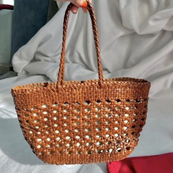 Brown Woven Tote Bags